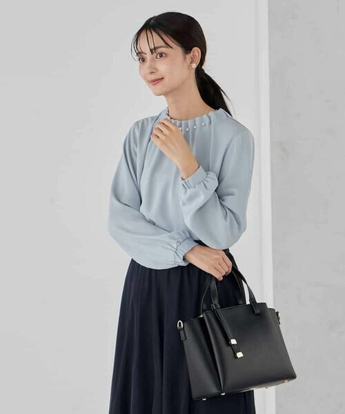 a.v.v / アー・ヴェ・ヴェ シャツ・ブラウス | 【洗える】タックネックブラウス | 詳細1