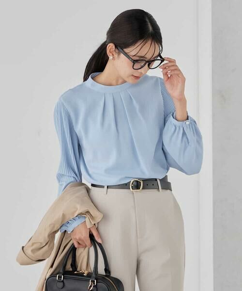 a.v.v / アー・ヴェ・ヴェ シャツ・ブラウス | 【洗える】2WAY袖プリーツボウタイブラウス | 詳細1