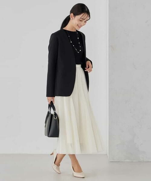 a.v.v / アー・ヴェ・ヴェ ノーカラージャケット | 【洗える/ストレッチ/セットアップ対応】ダブルクロスVネックノーカラージャケット | 詳細16