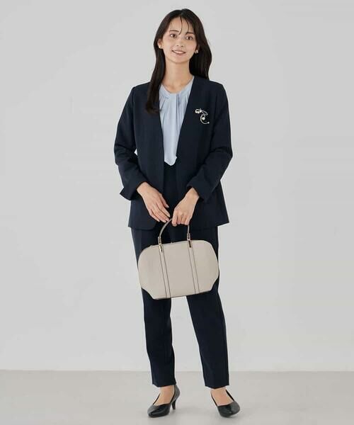 a.v.v / アー・ヴェ・ヴェ ノーカラージャケット | 【洗える/ストレッチ/セットアップ対応】ダブルクロスVネックノーカラージャケット | 詳細2