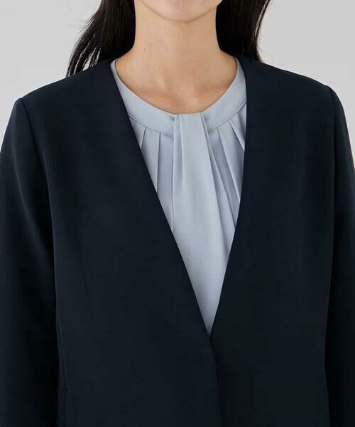a.v.v / アー・ヴェ・ヴェ ノーカラージャケット | 【洗える/ストレッチ/セットアップ対応】ダブルクロスVネックノーカラージャケット | 詳細20