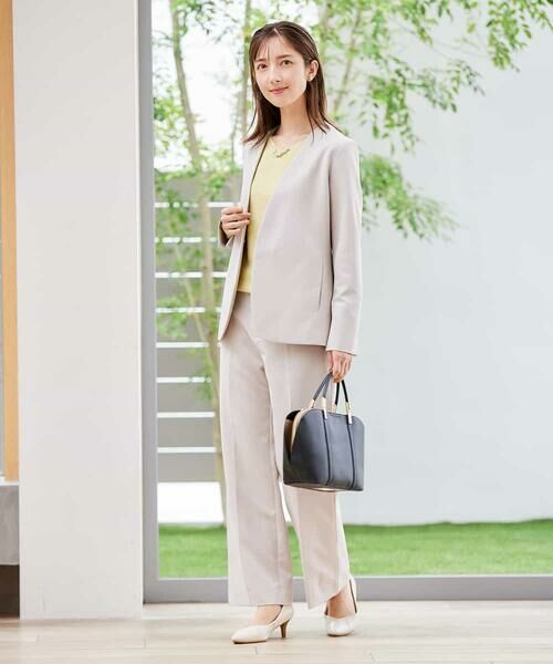 a.v.v / アー・ヴェ・ヴェ ノーカラージャケット | 【洗える/ストレッチ/セットアップ対応】ダブルクロスVネックノーカラージャケット | 詳細8