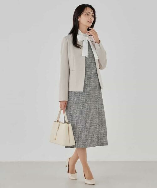 a.v.v / アー・ヴェ・ヴェ ノーカラージャケット | 【洗える/ストレッチ/セットアップ対応】ダブルクロスキーネックジャケット | 詳細13