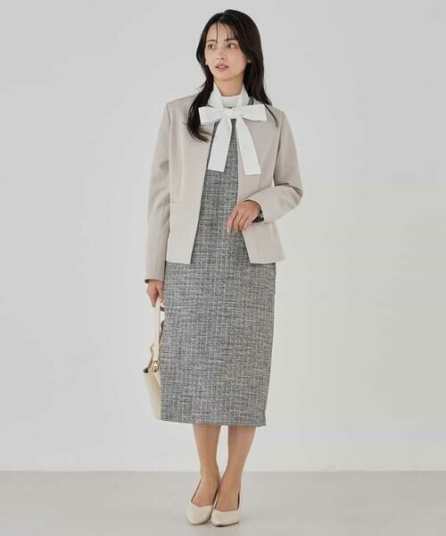 a.v.v / アー・ヴェ・ヴェ ノーカラージャケット | 【洗える/ストレッチ/セットアップ対応】ダブルクロスキーネックジャケット | 詳細16