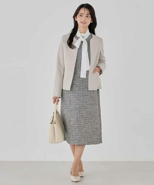 a.v.v / アー・ヴェ・ヴェ ノーカラージャケット | 【洗える/ストレッチ/セットアップ対応】ダブルクロスキーネックジャケット | 詳細19