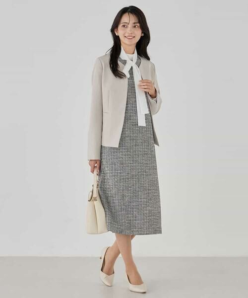 a.v.v / アー・ヴェ・ヴェ ノーカラージャケット | 【洗える/ストレッチ/セットアップ対応】ダブルクロスキーネックジャケット | 詳細20