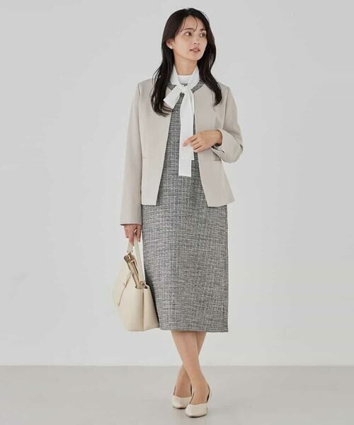 a.v.v / アー・ヴェ・ヴェ ノーカラージャケット | 【洗える/ストレッチ/セットアップ対応】ダブルクロスキーネックジャケット | 詳細21