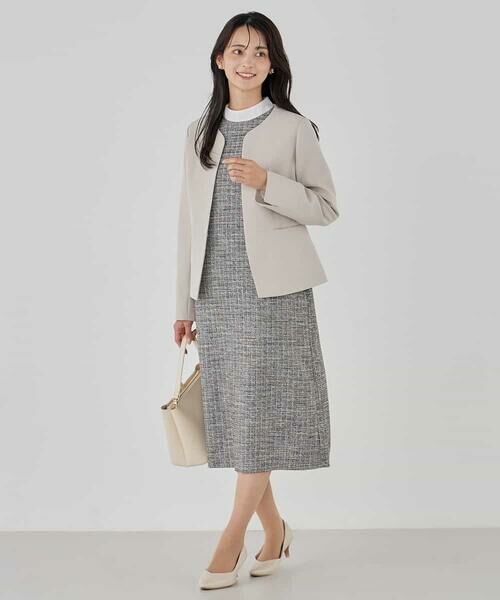 a.v.v / アー・ヴェ・ヴェ ノーカラージャケット | 【洗える/ストレッチ/セットアップ対応】ダブルクロスキーネックジャケット | 詳細23