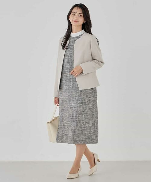 a.v.v / アー・ヴェ・ヴェ ノーカラージャケット | 【洗える/ストレッチ/セットアップ対応】ダブルクロスキーネックジャケット | 詳細24