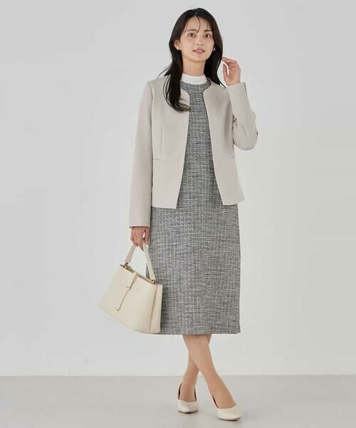 a.v.v / アー・ヴェ・ヴェ ノーカラージャケット | 【洗える/ストレッチ/セットアップ対応】ダブルクロスキーネックジャケット | 詳細26