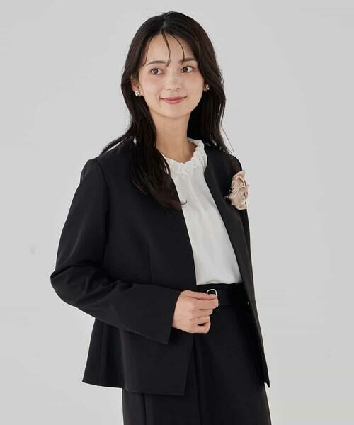 a.v.v / アー・ヴェ・ヴェ ノーカラージャケット | 【洗える/ストレッチ/セットアップ対応】ダブルクロスキーネックジャケット | 詳細28