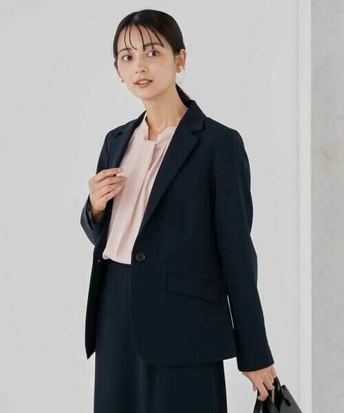 a.v.v / アー・ヴェ・ヴェ テーラードジャケット | 【洗える/ストレッチ/セットアップ対応】ダブルクロステーラードジャケット | 詳細1