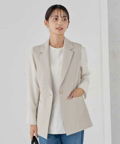 a.v.v / アー・ヴェ・ヴェ テーラードジャケット | 【洗える/ストレッチ/セットアップ対応】ダブルクロステーラードジレ