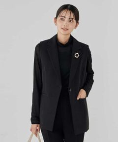 a.v.v / アー・ヴェ・ヴェ テーラードジャケット | 【洗える/ストレッチ/セットアップ対応】ダブルクロステーラードジレ