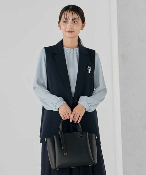 a.v.v / アー・ヴェ・ヴェ テーラードジャケット | 【洗える/ストレッチ/セットアップ対応】ダブルクロステーラードジレ | 詳細1