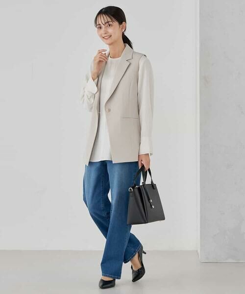 a.v.v / アー・ヴェ・ヴェ テーラードジャケット | 【洗える/ストレッチ/セットアップ対応】ダブルクロステーラードジレ | 詳細10