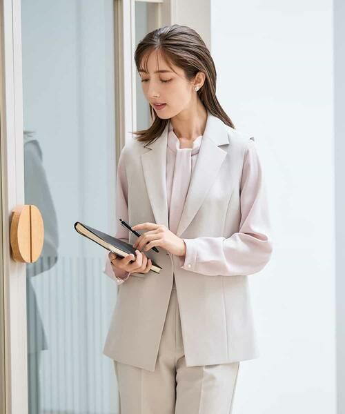 a.v.v / アー・ヴェ・ヴェ テーラードジャケット | 【洗える/ストレッチ/セットアップ対応】ダブルクロステーラードジレ | 詳細14