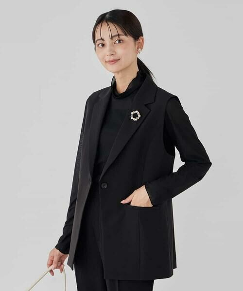 a.v.v / アー・ヴェ・ヴェ テーラードジャケット | 【洗える/ストレッチ/セットアップ対応】ダブルクロステーラードジレ | 詳細23