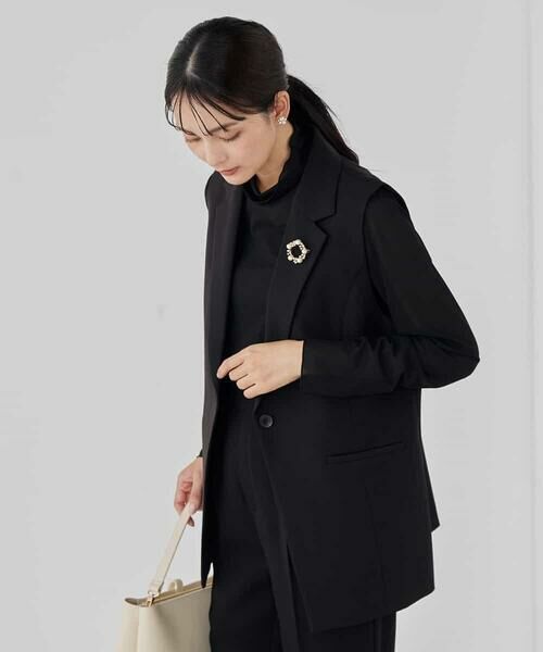 a.v.v / アー・ヴェ・ヴェ テーラードジャケット | 【洗える/ストレッチ/セットアップ対応】ダブルクロステーラードジレ | 詳細24