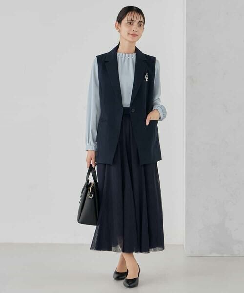 a.v.v / アー・ヴェ・ヴェ テーラードジャケット | 【洗える/ストレッチ/セットアップ対応】ダブルクロステーラードジレ | 詳細3