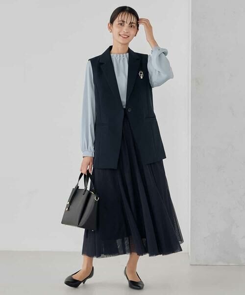 a.v.v / アー・ヴェ・ヴェ テーラードジャケット | 【洗える/ストレッチ/セットアップ対応】ダブルクロステーラードジレ | 詳細4