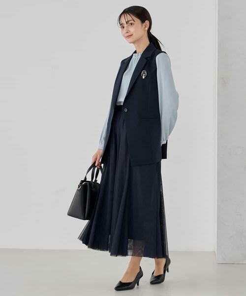 a.v.v / アー・ヴェ・ヴェ テーラードジャケット | 【洗える/ストレッチ/セットアップ対応】ダブルクロステーラードジレ | 詳細6