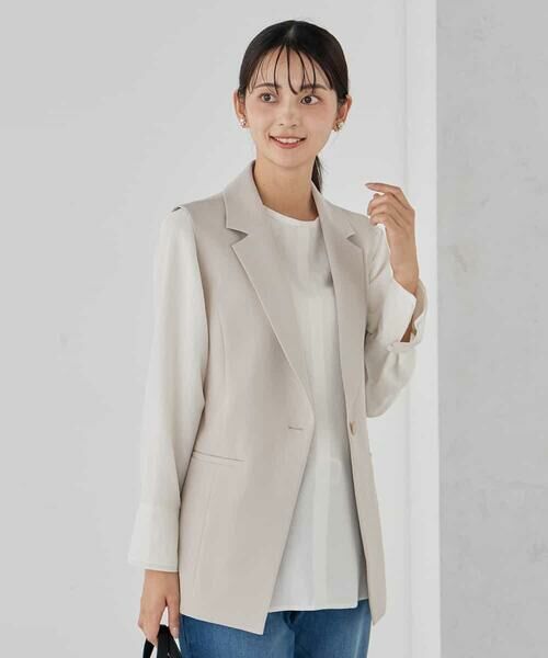 a.v.v / アー・ヴェ・ヴェ テーラードジャケット | 【洗える/ストレッチ/セットアップ対応】ダブルクロステーラードジレ | 詳細7