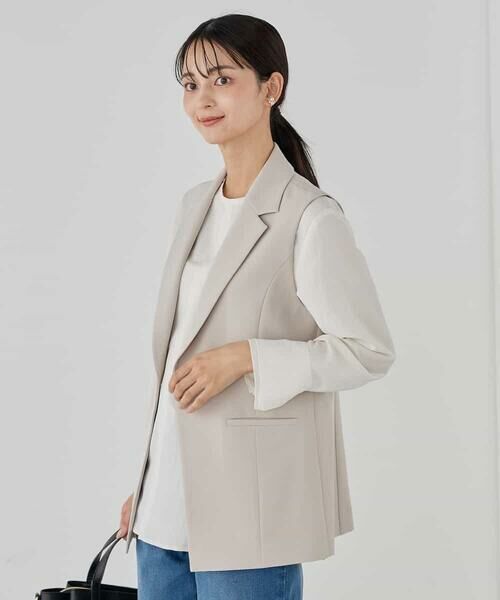 a.v.v / アー・ヴェ・ヴェ テーラードジャケット | 【洗える/ストレッチ/セットアップ対応】ダブルクロステーラードジレ | 詳細8
