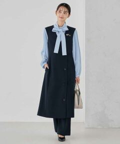 a.v.v / アー・ヴェ・ヴェ ロング・マキシ丈ワンピース | 【洗える/ストレッチ/セットアップ対応】ダブルクロスロングジレワンピース