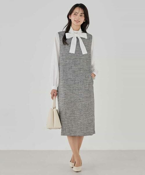 a.v.v / アー・ヴェ・ヴェ ロング・マキシ丈ワンピース | ツイードボウタイワンピース | 詳細11