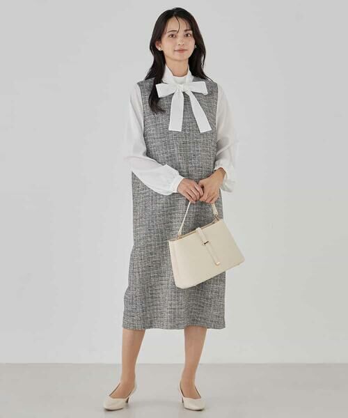 a.v.v / アー・ヴェ・ヴェ ロング・マキシ丈ワンピース | ツイードボウタイワンピース | 詳細14