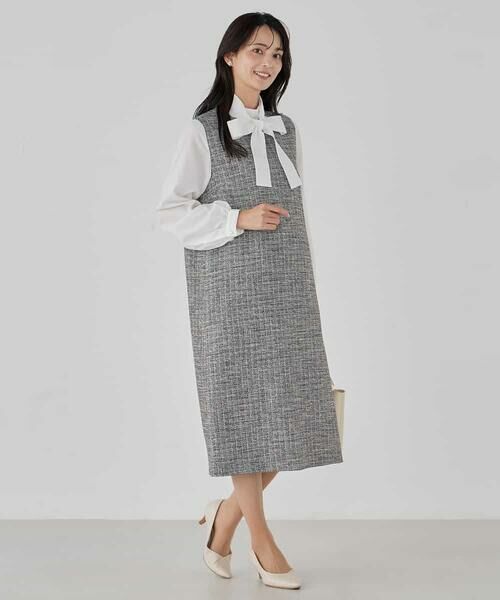 a.v.v / アー・ヴェ・ヴェ ロング・マキシ丈ワンピース | ツイードボウタイワンピース | 詳細16