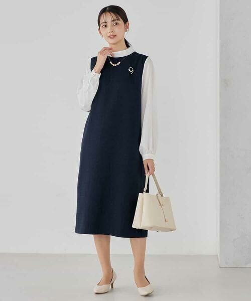 a.v.v / アー・ヴェ・ヴェ ロング・マキシ丈ワンピース | ツイードボウタイワンピース | 詳細2