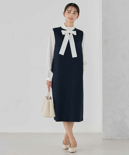 a.v.v / アー・ヴェ・ヴェ ロング・マキシ丈ワンピース | ツイードボウタイワンピース | 詳細4
