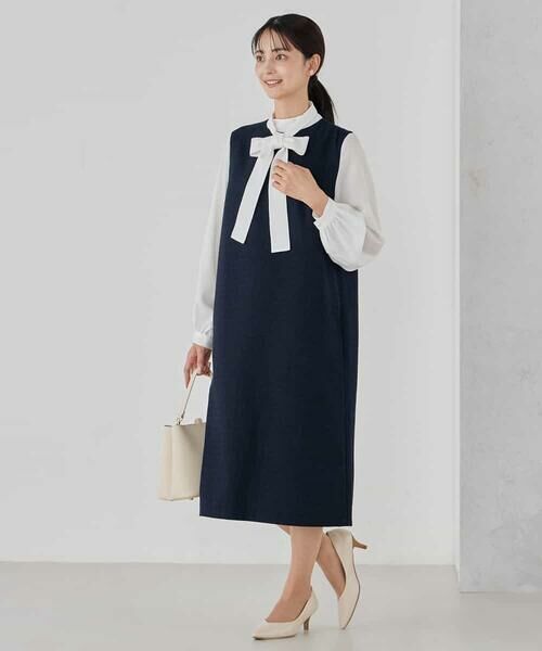 a.v.v / アー・ヴェ・ヴェ ロング・マキシ丈ワンピース | ツイードボウタイワンピース | 詳細6