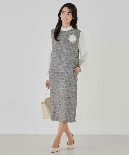 a.v.v / アー・ヴェ・ヴェ ロング・マキシ丈ワンピース | ツイードボウタイワンピース | 詳細7