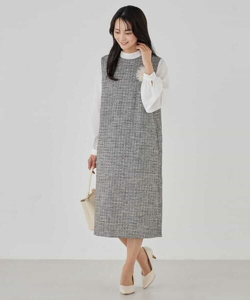 a.v.v / アー・ヴェ・ヴェ ロング・マキシ丈ワンピース | ツイードボウタイワンピース | 詳細8