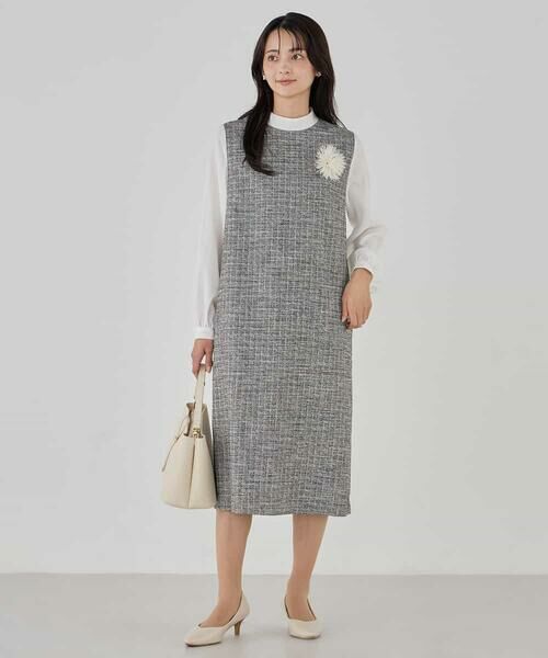 a.v.v / アー・ヴェ・ヴェ ロング・マキシ丈ワンピース | ツイードボウタイワンピース | 詳細9