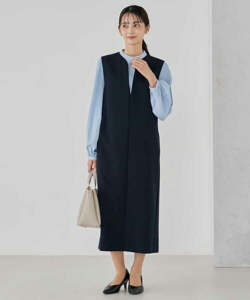 a.v.v / アー・ヴェ・ヴェ ロング・マキシ丈ワンピース | 【洗える/ストレッチ】ダブルクロスジャンパードレス | 詳細1