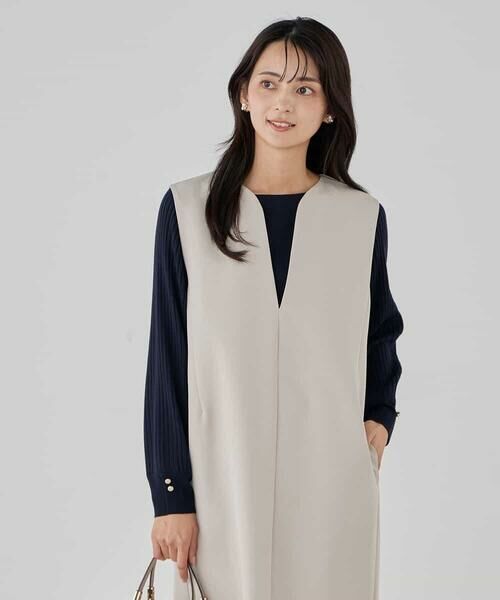 a.v.v / アー・ヴェ・ヴェ ロング・マキシ丈ワンピース | 【洗える/ストレッチ】ダブルクロスジャンパードレス | 詳細13