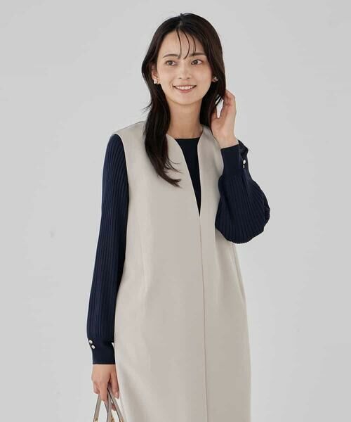 a.v.v / アー・ヴェ・ヴェ ロング・マキシ丈ワンピース | 【洗える/ストレッチ】ダブルクロスジャンパードレス | 詳細14