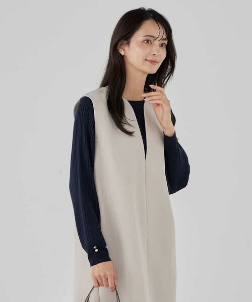 a.v.v / アー・ヴェ・ヴェ ロング・マキシ丈ワンピース | 【洗える/ストレッチ】ダブルクロスジャンパードレス | 詳細15