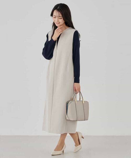 a.v.v / アー・ヴェ・ヴェ ロング・マキシ丈ワンピース | 【洗える/ストレッチ】ダブルクロスジャンパードレス | 詳細19