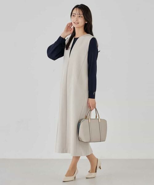 a.v.v / アー・ヴェ・ヴェ ロング・マキシ丈ワンピース | 【洗える/ストレッチ】ダブルクロスジャンパードレス | 詳細20