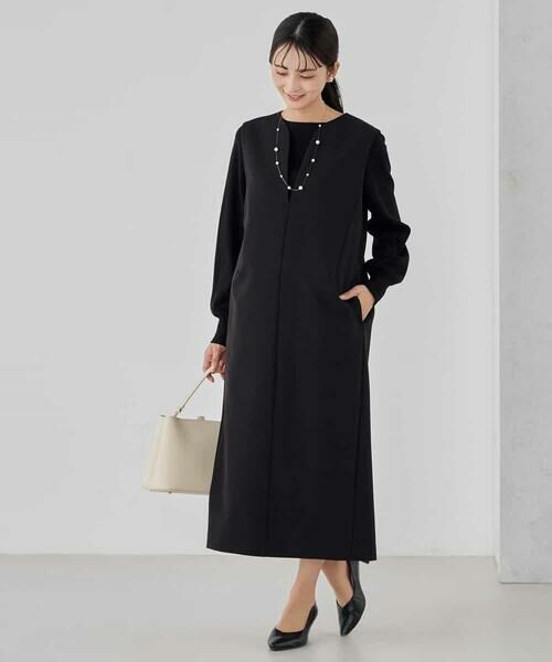 a.v.v / アー・ヴェ・ヴェ ロング・マキシ丈ワンピース | 【洗える/ストレッチ】ダブルクロスジャンパードレス | 詳細23