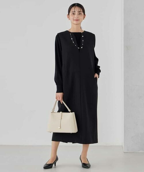 a.v.v / アー・ヴェ・ヴェ ロング・マキシ丈ワンピース | 【洗える/ストレッチ】ダブルクロスジャンパードレス | 詳細24