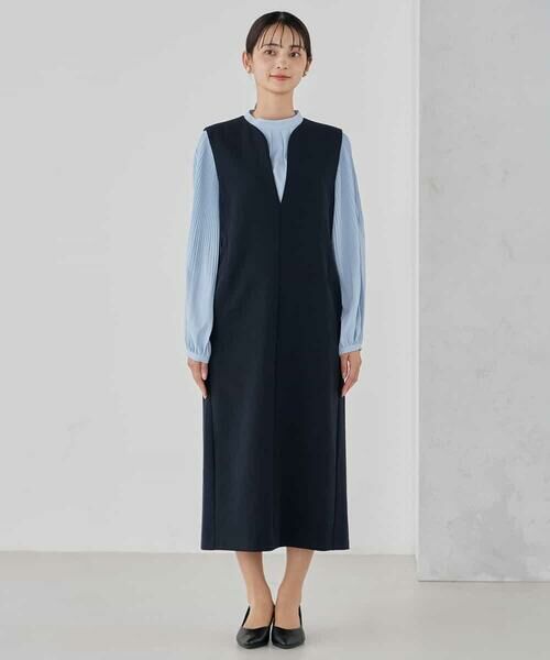 a.v.v / アー・ヴェ・ヴェ ロング・マキシ丈ワンピース | 【洗える/ストレッチ】ダブルクロスジャンパードレス | 詳細26