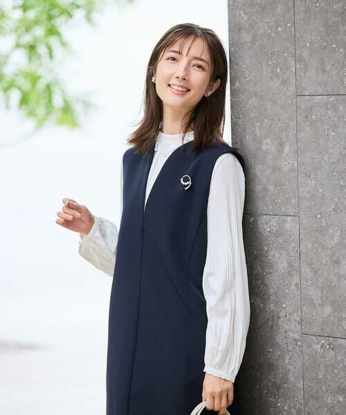 a.v.v / アー・ヴェ・ヴェ ロング・マキシ丈ワンピース | 【洗える/ストレッチ】ダブルクロスジャンパードレス | 詳細7