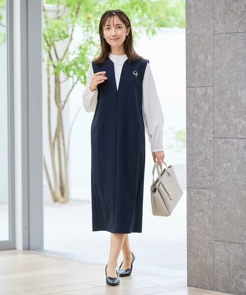 a.v.v / アー・ヴェ・ヴェ ロング・マキシ丈ワンピース | 【洗える/ストレッチ】ダブルクロスジャンパードレス | 詳細9