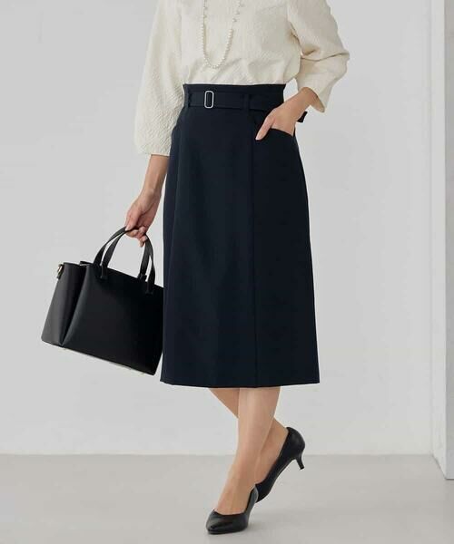 a.v.v / アー・ヴェ・ヴェ ロング・マキシ丈スカート | 【洗える/ストレッチ/セットアップ対応】ダブルクロスタイトスカート | 詳細2